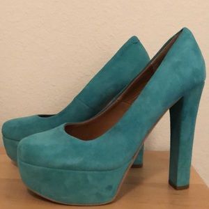 Blue Suede Heels